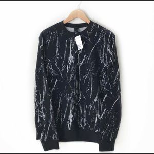 Black Marble Print Oversized Sweatshirt H&M